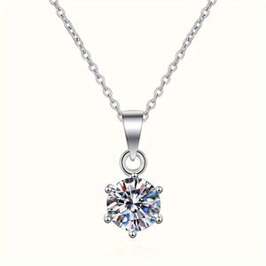 Collana con Fiocco di Neve in Argento 925 e Moissanite, Design Elegante di Gioielleria Raffinata - Product Image 6