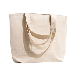 KIC STAR FASHION INDUSTRY Medium Cotton <b>Canvas</b> <b>Tote</b> Bag Letter Print Reusable Grocery Bag Front Pocket Long Shoulder Handles - Product Image 1