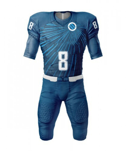 Ensemble d'uniformes de football américain unisexe de qualité supérieure pour l'extérieur, personnalisable avec le nom de l'équipe sur le devant, 100 % polyester respirant et à séchage rapide - Product Image 3