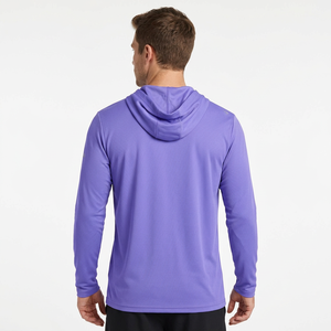 Camiseta de baloncesto morada personalizada – Camiseta de entrenamiento con capucha y manga larga, nombre y número del equipo personalizados - Product Image 2