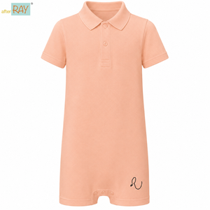 Body de polo color melocotón |   Ropa Sensorial Especial para Niños, Prendas Inclusivas Unisex, Transpirables, de Algodón Elástico y Suave, para Todas las Estaciones - Product Image 1