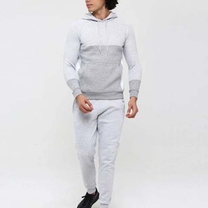 Sudadera con Capucha para Hombre, Color Gris, Diseño de Bloques de Color, Manga Larga, Corte Regular, Informal, de Poliéster y Algodón, para Otoño, con Bolsillos Laterales - Product Image 4