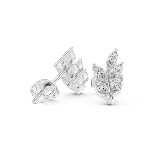 Boucles d'oreilles élégantes en forme de feuille avec diamants de laboratoire taille marquise certifiés GRA, bijoux pour femmes au prix le plus bas - Product Image 2