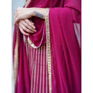 Magenta <b>Sequins</b> Georgette Reception Lehenga Choli for Women - Product Image 1