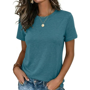 Camiseta Moderna para Mujer, Cuello Redondo, Manga Corta, Corte Ajustado, Estampado Abstracto, Diseño Creativo y Atrevido - Product Image 4