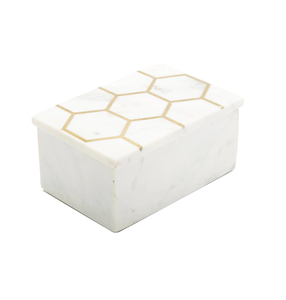 Boîte à bijoux en marbre blanc naturel, artisanale indienne, durable, pour ranger les bijoux, de forme rectangulaire, aux prix les plus bas - Product Image 4