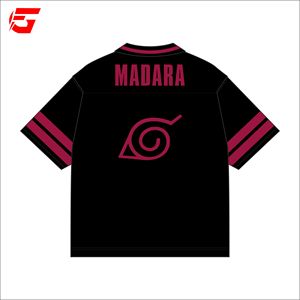 Maillot rétro Madara Uchiha pour fans, coupe ample et oversize, 100% polyester, imprimé par sublimation, prix d'usine, fabriqué au Pakistan - Product Image 2