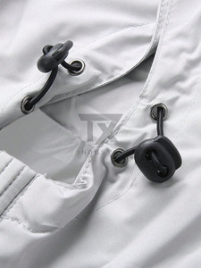 Mens Spring Knitted Zipper Eco-Friendly Breathable Lightweight White Gray Windbreaker <b>Jacket</b> Quick Dry Hooded Shell <b>Waterproof</b> - Product Image 5
