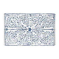 Cajón de pecho de color blanco y azul de nuevo diseño con Cajón Grande decoración del hogar de WONDER OVERSEAS