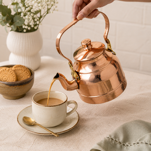 Handmade Pure Copper Tea <b>Kettle</b> for <b>Induction</b> Cooktop, Vintage Water Boiler Pot, Home Décor Tea Server, Custom Kitchenware Gift - Product Image 3