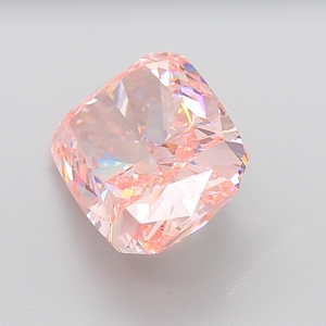 เพชรสีส้มอมชมพูสดใส ทรงคุชชั่น เจียระไนแบบมาสเตอร์คัท  ผลิตในห้องปฏิบัติการ ได้รับการรับรองจาก IGI สี F ความสะอาดระดับ VS2 - Product Image 2