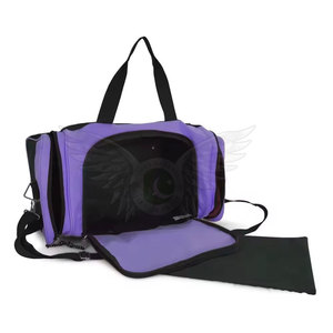 กระเป๋าออกกำลังกายไนลอน 600D สีม่วงและสีดำคุณภาพสูง พร้อมซิปหลายช่องและหูหิ้วสำหรับเล่นกีฬาหรือเดินทาง - Product Image 3