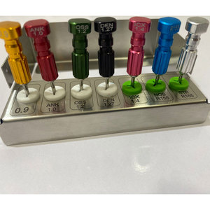 Kit de forets dentaires pour sinus lift, plusieurs couleurs, poignée moletée, instruments chirurgicaux manuels Classe I 0.9 1.0 1.2 1.27 1.4 - Product Image 4