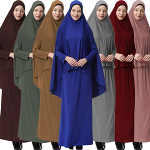 2 Piece Set Muslim Prayer Dress Khimar Abaya Overhead Hijab Skirt Full Cover Islam Clothing Worship Kaftan Djellaba Eid Ramadan - Product Image 6