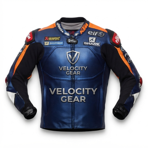 Men’s Cowhide Leather <b>Racing</b> <b>Jacket</b>/Chaqueta MotoCP Style CE Level 2 Armor Motorcycle Track Riding Protective Gear CE - Product Image 1