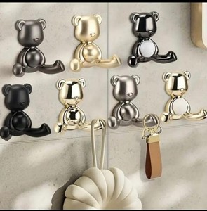 Crochets muraux Shiny Bear pour chambre d'enfant, table de chevet, tiroir, armoire, boutons et poignées, accessoires de salle de bain, poignée de serviette - Product Image 1