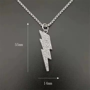 Collier pendentif en argent 925 avec pierres en diamant, style hip-hop, bijoux pour homme à porter au quotidien - Product Image 2