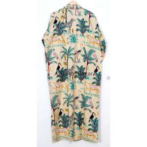 Ensemble de pyjama élégant et luxueux pour femmes, 100% coton pur, imprimé floral, ample, pour demoiselles d'honneur indiennes, séchage rapide, respirant - Product Image 6