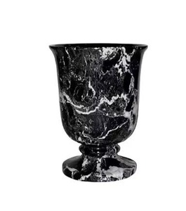 Vase à fleurs en grès noir naturel, centre de table décoratif, collection de décoration intérieure - Product Image 1