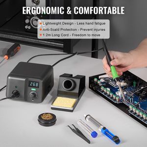 Station de soudage numérique 70W avec écran, contrôle de température 122-932°F, transformateur intégré et support automatique - Product Image 6