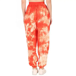Orange-Color Sublimation-Printed Tie-Dye <b>Women</b> Breathable Fashion Cotton-Drawstring Sweat Pants Track Gym <b>Baggy</b> Fleece Pants - Product Image 6