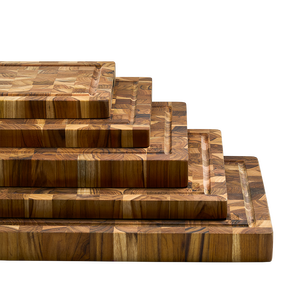Juego de 3 tablas de cortar de madera de teca Ha Le, tabla de picar tipo parquet, tabla de preparación para cocina - Product Image 2