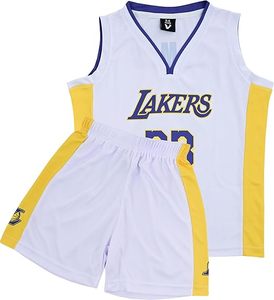 Ensemble de maillots de basket-ball des Lakers, blanc et jaune, col en v, sans manches, en Polyester respirant, uniforme pour garçons et enfants - Product Image 1