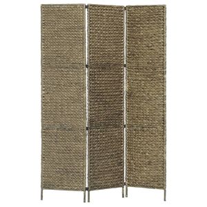 Paravent 3 panneaux en jacinthe d'eau marron 45,7''x63'' – Écran et séparateur d'espace - Product Image 1