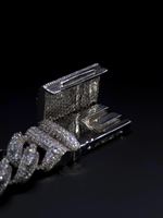 Bracelet de luxe unisexe en argent sterling 925 plaqué rhodium avec diamant moissanite taille ronde VVS, style hip-hop