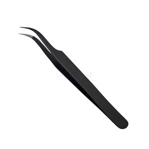 Pinces à cils noires haute précision à pointe courbée, outils professionnels pour extensions de cils, pour maquilleurs, marque privée - Product Image 1