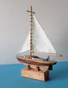 Elegante Adorno Náutico de Madera en Forma de Barco para Mesa, Decoración Costera para el Hogar, Ideas para Exhibir en Estantes - Product Image 1