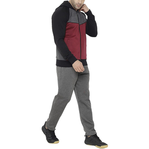 Hot Sale Cotton Fleece Material Front Zipper Men Street Wear Tracksuit Best Quality New Style Men Zipper Tracksuits - Product Image 4
