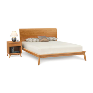 Wholesale Mid-Century Modern Solid Wood <b>Bed</b> | Flared Leg <b>Platform</b> <b>Bed</b> <b>Frame</b> - Product Image 1