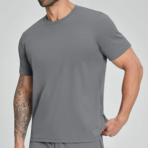 Camiseta Deportiva de Poliéster para Gimnasio, Manga Corta, Informal, para Hombre, Fitness, Culturismo, Entrenamiento, Verano - Product Image 3