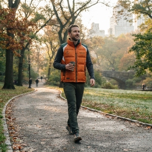 Blouson matelassé léger orange pour homme, col montant, fermeture éclair, veste d'hiver décontractée, streetwear, vêtements personnalisés - Product Image 6
