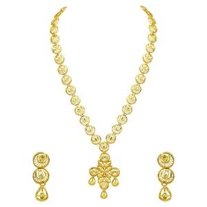 Vente en gros de colliers de mariée en or micro-plaqué 14K, 18K, 24K, design turc, ensemble de bijoux de mariage traditionnels, colliers tendance. - Product Image 3