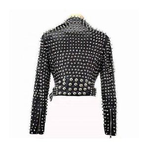 2023 nouveau hiver femmes en cuir PU véritable acier-pointes conception en peau de mouton personnalisé couleur dorée en gros hiver mode vestes - Product Image 6