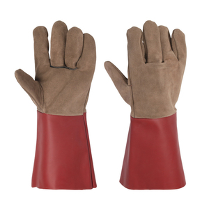 Professional Safety <b>Cow</b> Split Leather Full Finger Heat Resistant Fire Proof Welding Gloves Custom Men Women Durable Gloves - Product Image 1