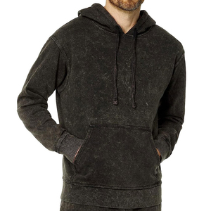 Haut à capuche épais sans cordon de serrage, délavé à l'acide, style français super oversize, vierge, pour grossistes et marquage OEM - Product Image 1
