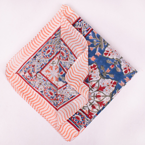 Écharpe carrée en coton popeline respirante, écologique et tendance, imprimée au bloc, multifonctionnelle, faite à la main, pour toutes les saisons - Product Image 3