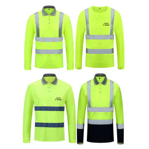 Camisetas de Trabajo de Manga Larga de Alta Visibilidad Reflectantes, Camisetas de Seguridad con Cuello Redondo y Polo, Uniformes para Ingeniería Industrial y Construcción - Product Image 1