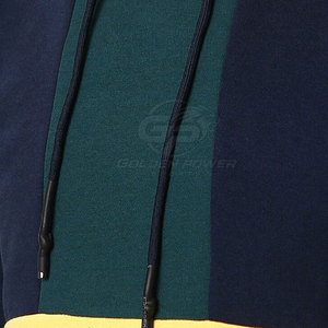 Golden Power Sports <b>Men</b> Hooded <b>Tracksuit</b> Navy <b>Green</b> Yellow Color Block Casual Jogging Set - Product Image 6