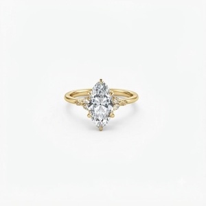 Wholesale Marquise & Round Cut Lab Created Diamond Engagement <b>Ring</b> IGI Certified 10K 14K 18K Solid Gold Seven Stone Diamond <b>Ring</b> - Product Image 3