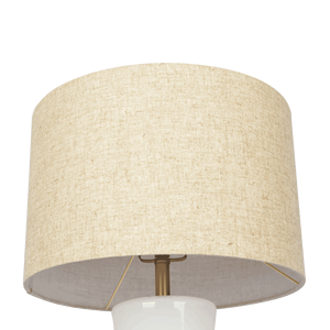 Lampada da Tavolo in Vetro Cascade Off-White con Base Dorata, Elegante Lampada in Vetro Cascade - Product Image 3