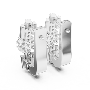 Ensemble de boucles d'oreilles simples en or blanc 18 carats plaqué rhodium, diamants de laboratoire certifiés IGI, luxe, pour tous les jours et les événements, pour femmes - Product Image 3