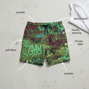 Shorts de Playa Personalizados de Poliéster para Hombre, Shorts de Surf, Traje de Baño con Dos Ojales y Bolsillo Trasero, Shorts de Natación - Product Image 6