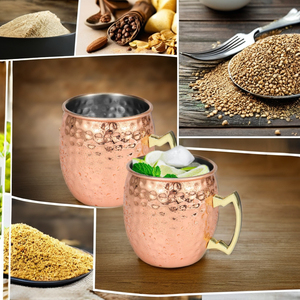 Premium Hammered Copper Mule <b>Mugs</b> <b>Set</b> Pure Moscow Mule Cocktail Cups Brass Handle Handmade Gift <b>Set</b> for Home Bar Kitchen - Product Image 4