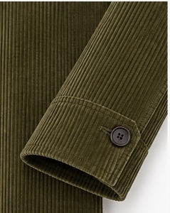 เสื้อโค้ทยาวสีเขียวมะกอกสำหรับผู้หญิง แขนยาว ติดกระดุม - Product Image 5