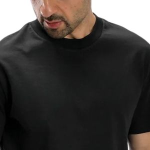 Men <b>Black</b> Crew Neck <b>T</b> <b>Shirt</b> Short Sleeve <b>Plain</b> Casual Sportswear Top Custom Logo Athletic Gym Wear <b>Shirt</b> Manufacturer Wholesale - Product Image 2