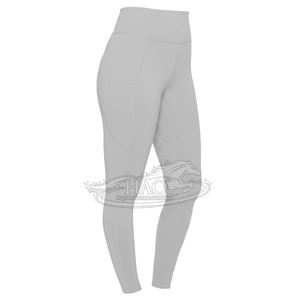 Leggings d'équitation taille haute style culotte de cavalier avec assise intégrale en silicone - Product Image 1